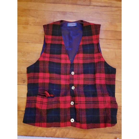 70s Pendleton Buffalo Plaid Vest‎ - Picture 1 of 5